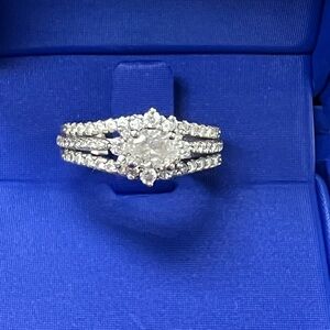 Wedding ring - size 6 - 3/8 carat east west oval center stone